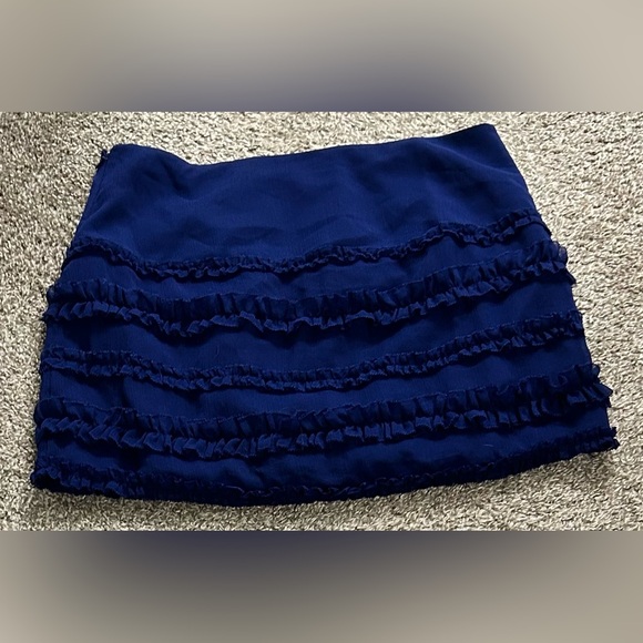 Jacob Ultramarine Blue Ruffled Mini Skirt - Picture 1 of 2